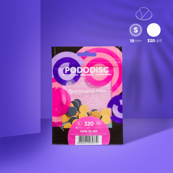 Disposable files on a soft base for pedicure disc PODODISC STALEKS PRO S 320 grit (50 pcs) Aufkleber